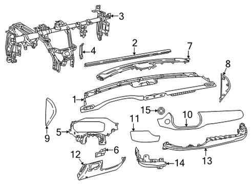 2022 Jeep Compass Instrument Panel Bracket-Instrument Panel Diagram for 68246957AA