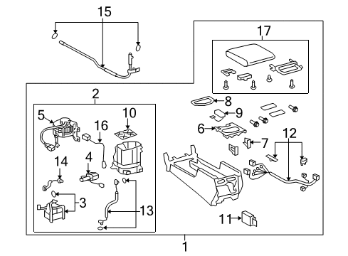 2016 Toyota Land Cruiser Console Case Sub-Assembly, Cooling Diagram for 88502-60211