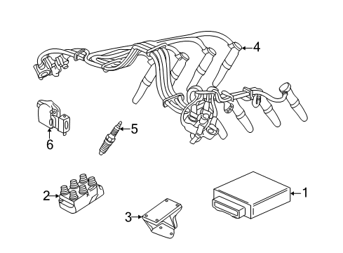 2006 Ford Freestar Powertrain Control Cable Set Diagram for 6U7Z-12259-A