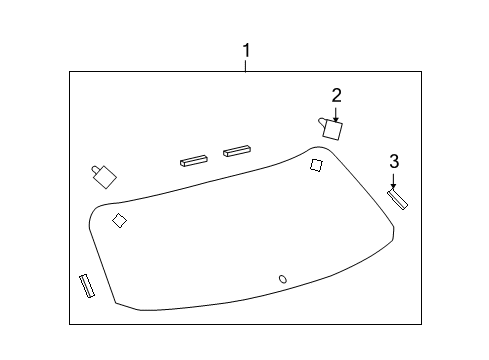 2009 Toyota Venza Back Glass Back Glass Spacer Diagram for 64819-0T010