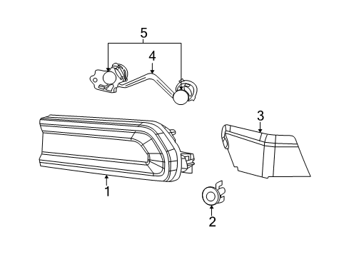 2013 Dodge Challenger Tail Lamps Lamp-Tail Stop Turn Diagram for 5028781AE