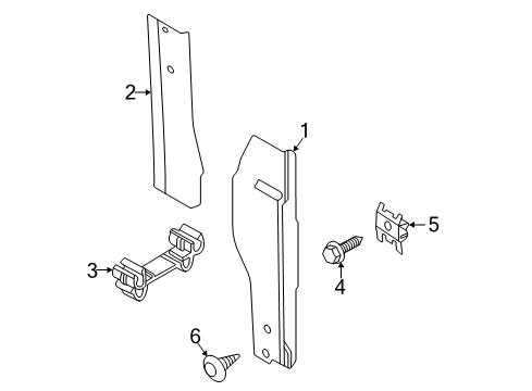 2014 Ram ProMaster 1500 Interior Trim - Side Panel Molding-C Pillar Diagram for 5MH23LAHAA