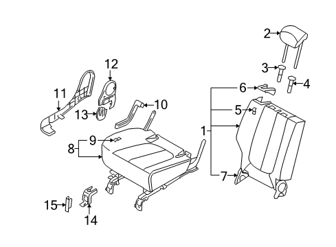 2010 Kia Rondo Second Row Seats Cover-Shield Rear Seat Diagram for 895021D050RU