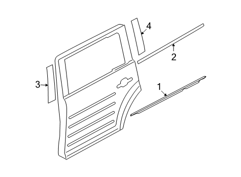 2016 Ford Flex Exterior Trim - Rear Door Belt Weatherstrip Diagram for AA8Z-7425596-A