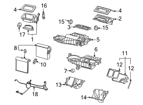 2013 Chevrolet Impala A/C Evaporator & Heater Components Harness Asm-A/C Control & Module Wiring Diagram for 22812389