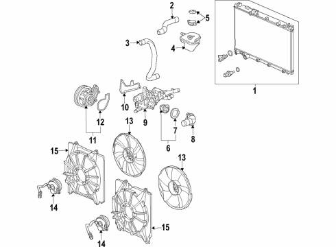 2019 Honda CR-V Cooling System, Radiator, Water Pump, Cooling Fan Motor, Cooling Fan Diagram for 19030-5PA-A01