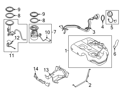 2016 Nissan Murano Fuel Supply Lever Complete-Accelerator W/Drum Diagram for 18002-5AA0B