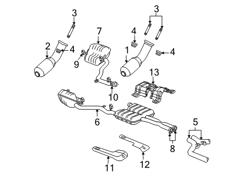 2009 Dodge Challenger Exhaust Components Front Catalytic Converter And Pipe Diagram for 4581745AE