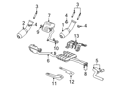 2009 Dodge Challenger Exhaust Components Exhaust Muffler And Resonator Diagram for 5181358AB