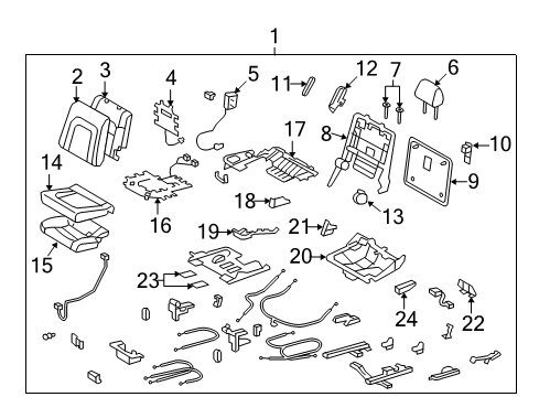 2016 Toyota Land Cruiser Second Row Seats Cushion Frame Diagram for 71015-60450