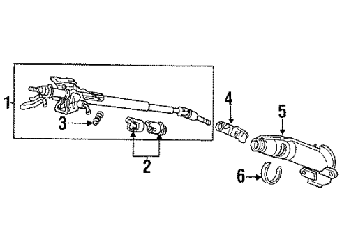 1995 Honda Accord Steering Column, Steering Wheel & Trim Column Assembly, Steering Diagram for 53200-SV7-A02