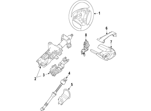 2020 BMW 530i Steering Column & Wheel, Steering Gear & Linkage Switch Adjuster Steering Column Diagram for 61319365877