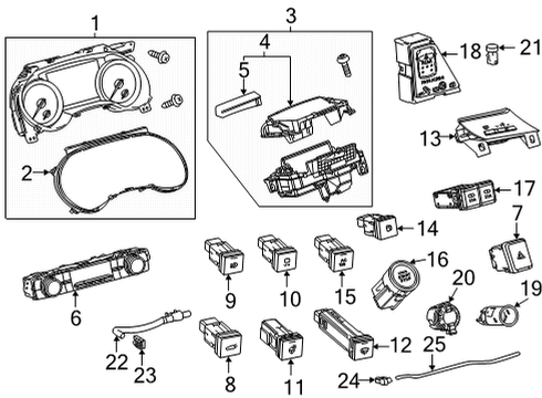 2020 Toyota Highlander A/C & Heater Control Units Tail Gate Switch Diagram for 84966-0R010