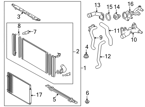 2008 Toyota Sienna Radiator & Components Radiator Diagram for 16041-0P201