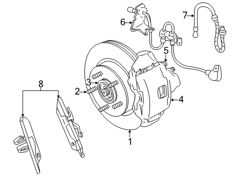 2001 Dodge Intrepid Anti-Lock Brakes Front Disc Brake Pad Kit Diagram for 5018595AA