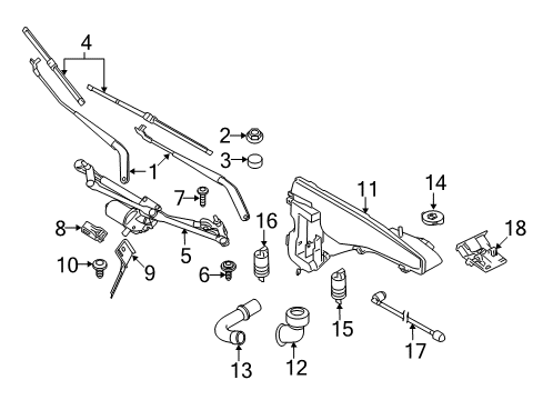 2017 BMW X5 Headlamp Washers/Wipers Nozzle Chain, Windscreen Washer System Diagram for 61667292659