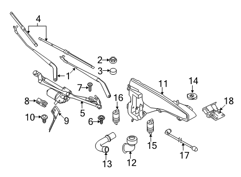 2017 BMW X5 Headlamp Washers/Wipers Filler Pipe, Wash Container Diagram for 61667325884