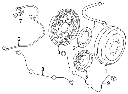 2001 Toyota 4Runner Rear Brakes Brake Hose Diagram for 90947-02C59