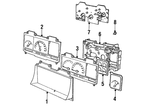 1994 Plymouth Grand Voyager Instrument Gauges -100 Mile SPEEDO W/TACH Diagram for 4685033