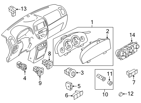 2010 Ford Escape Instruments & Gauges Instrument Cluster Diagram for AL8Z-10849-AA