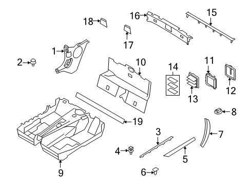 2012 BMW Z4 Interior Trim - Pillars, Rocker & Floor Plug-In Retainer Diagram for 07147217158