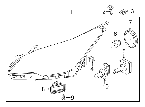 2017 Buick Envision Headlamps Composite Headlamp Diagram for 84109278