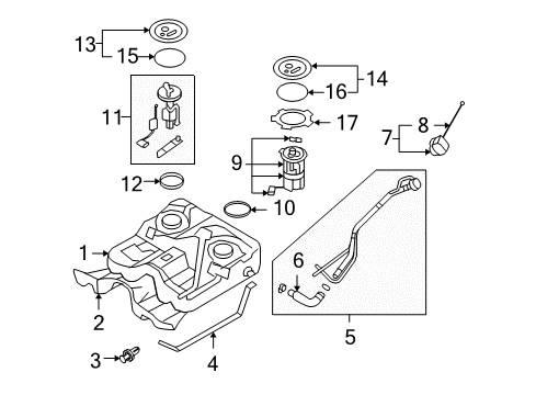 2010 Hyundai Santa Fe Fuel Supply Clip-Heater Protector Diagram for 31225-1U000