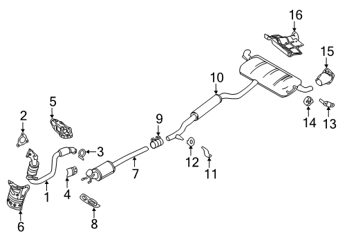 2018 Infiniti QX30 Exhaust Components Gasket-Exhaust Diagram for 20692-5DD0A