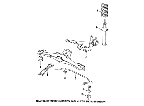 1988 BMW 325i Rear Suspension Components, Stabilizer Bar Set Coil Springs Diagram for 33539058857