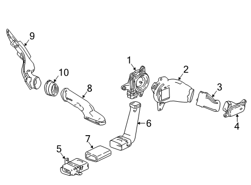 2017 Honda Accord Vent Fan Duct FR., Fan Outlet Diagram for 1J681-5K1-N00