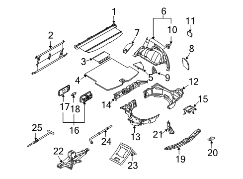 2006 Infiniti FX35 Interior Trim - Rear Body Wrench-Wheel Nut Diagram for 99545-CG000
