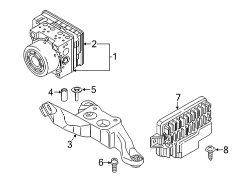 2021 BMW 228i xDrive Gran Coupe Anti-Lock Brakes RP HYDRAULIC UNIT DSC Diagram for 34515A06148