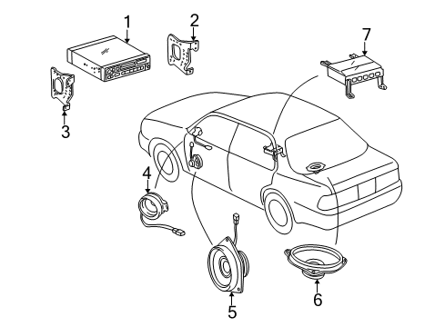 1998 Toyota Camry Sound System Speaker Assembly, Front Diagram for 86160-AA080