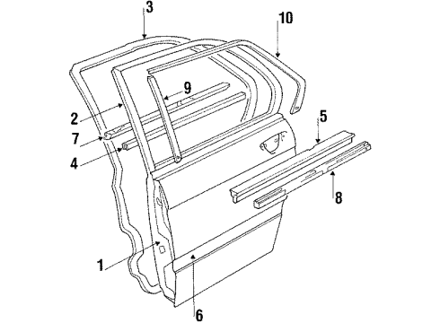 1985 BMW 524td Rear Door Covering Left Diagram for 51341872317