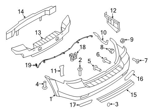 2008 Kia Sorento Rear Bumper Pad Diagram for 866413E000