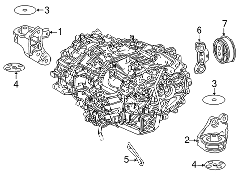 2021 Toyota Mirai Engine & Trans Mounting Side Mount Bracket Diagram for G2372-62020