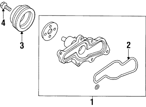 1994 Ford Probe Water Pump Water Pump Gasket Diagram for F32Z8507C