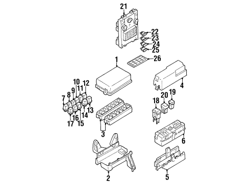 2002 Infiniti G20 Powertrain Control Rear Heated Oxygen Sensor Diagram for 226A0-4J903