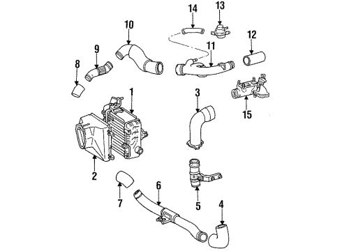 1996 Toyota Supra Turbocharger Duct Diagram for 17342-46070