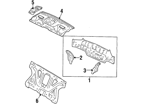 1997 Acura CL Rear Body Support, Left Rear Shelf Diagram for 64750-SY8-A00ZZ