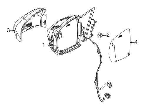 2017 Jeep Compass Mirrors Cap-Mirror Diagram for 6LL30KFPAA