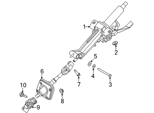 2022 Hyundai Ioniq 5 Steering Column Assembly COLUMN ASSY-STEERING Diagram for 56310-GI000