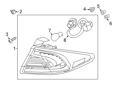 2020 Hyundai Ioniq Bulbs Lamp Assembly-Rear Comb Outside, LH Diagram for 92401-G2250