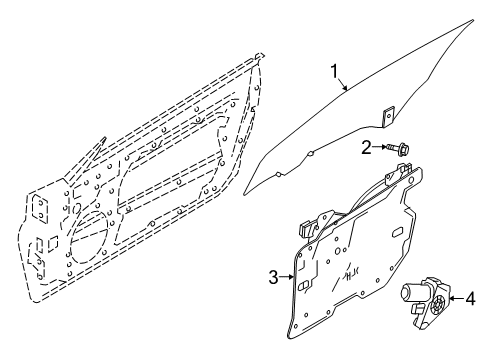 2021 INFINITI Q60 Door Glass Assy-Front Door Window, LH Diagram for 80301-5CA0A