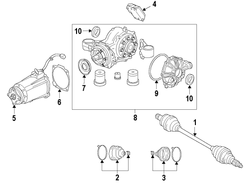 2012 Chevrolet Captiva Sport Rear Axle, Axle Shafts & Joints, Differential, Drive Axles, Propeller Shaft Drive Shaft Diagram for 23498703