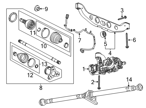2016 Chevrolet Trax Axle & Differential - Rear Drive Shaft Assembly Diagram for 42529901