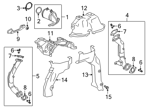 2019 Cadillac CT6 Turbocharger Exhaust Pipe Diagram for 12692012