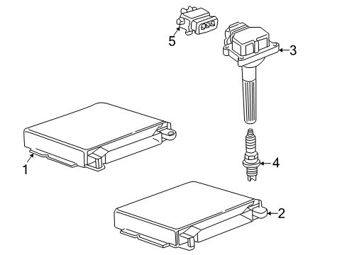 1997 BMW 740i Ignition System Ecm Ecu Engine Control Module Diagram for 12141429995