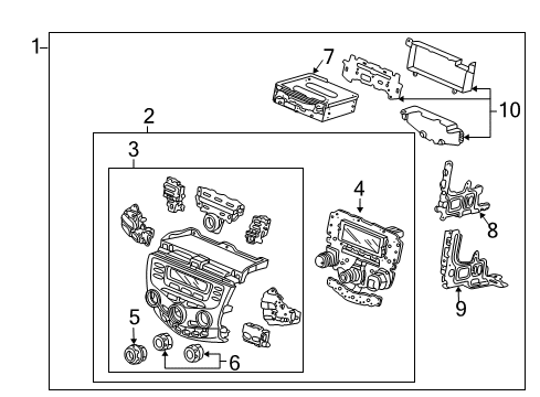 2004 Honda Accord A/C & Heater Control Units Bracket, L. Side Diagram for 39177-SDA-A01