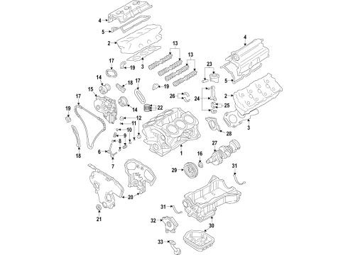 2017 Nissan Maxima Engine Parts, Mounts, Cylinder Head & Valves, Camshaft & Timing, Variable Valve Timing, Oil Cooler, Oil Pan, Oil Pump, Crankshaft & Bearings, Pistons, Rings & Bearings TENSIONER Chain Diagram for 13070-9N00A